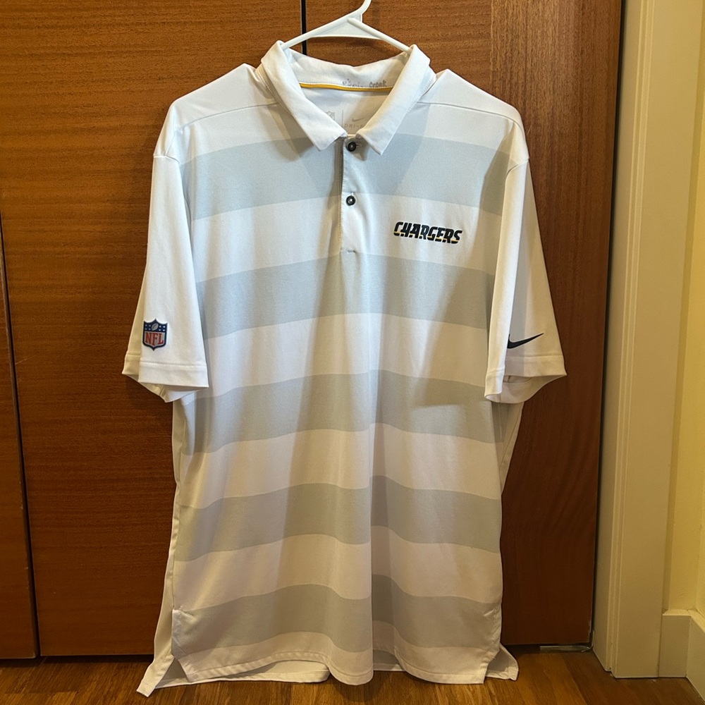 Nike LA Chargers White Polo Shirt